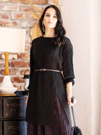 SPECCHIO/スペッチオ SPECCHIO シャトル フロント切り替えディープスリット チュニックワンピース/508219030