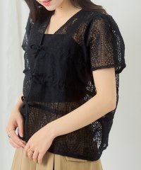 MAGASIN DE MODE Chou Chou/マガジンデモードシュシュ MAGASIN DE MODE Chou Chou レースシャーリングブラウス DTK/508219044