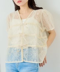 MAGASIN DE MODE Chou Chou/マガジンデモードシュシュ MAGASIN DE MODE Chou Chou レースシャーリングブラウス DTK/508219044