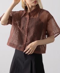 MAGASIN DE MODE Onjna/マガジンデモードオンジェナ MAGASIN DE MODE Onjna (セットアップ対応) Lace half sleeve short shirt / レー/508219047