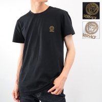 VERSACE/ヴェルサーチェ VERSACE VERSACE メデューサ クルーネック 半袖Tシャツ ブラック ホワイト 黒 白/508219100