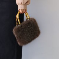 sankyoshokai/サンキョウショウカイ 三京商会 ファーバッグ バンブーハンドル Sサイズ/508219207