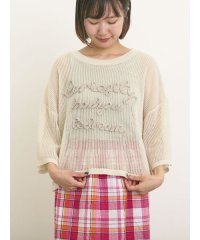 Samansa Mos2/テープロゴ刺繍ニットプルオーバー/508219687