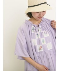 Samansa Mos2/パッチワーク刺繍チュニックブラウス/508219844