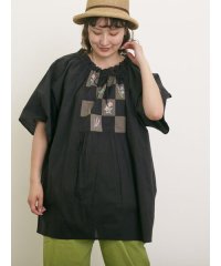 Samansa Mos2/パッチワーク刺繍チュニックブラウス/508219844