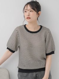 RETRO GIRL/レトロガール RETRO GIRL スカシボーダー半袖NT/508219884