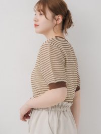 RETRO GIRL/レトロガール RETRO GIRL スカシボーダー半袖NT/508219884