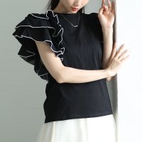 Sawa a la mode/サワアラモード Sawa a la mode 贅沢に膨らむティアードフリルスリーブカットソー/508219969