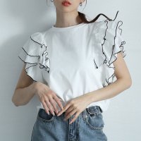 Sawa a la mode/サワアラモード Sawa a la mode 贅沢に膨らむティアードフリルスリーブカットソー/508219969