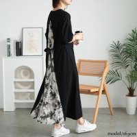 GOLD JAPAN/ゴールドジャパン GOLDJAPAN 接触冷感後ろ花柄切り替えワンピース/508219976