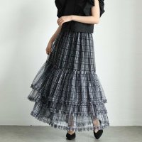 Sawa a la mode/サワアラモード Sawa a la mode ふわり重なるチュールフリルティアードスカート/508219984
