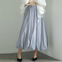 Sawa a la mode/サワアラモード Sawa a la mode トレンドライクなストライプ柄バブルヘムスカート/508219986