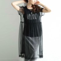 Sawa a la mode/サワアラモード Sawa a la mode チュールワンピース＆ロゴトップス2点セット/508219994