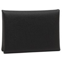 HERMES/エルメス Hermes 小銭入れ コインケース 二つ折り財布 カルヴィ デュオ W刻印 ブラック メンズ HERMES H083035CK 89/508220033
