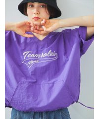 SM2/ロゴ刺繍Vネック布帛Tシャツ/508220104