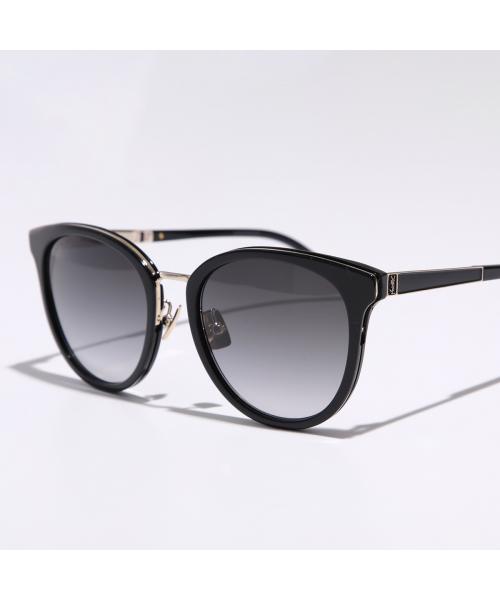 SAINT LAURENT サングラス 革ケース付き ブラック パープル系レンズ