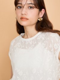 QUEENS COURT/クイーンズコート QUEENS COURT ラッセルレースフレンチスリーブトップス≪手洗い可能≫/508220280