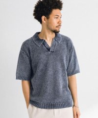 URBAN RESEARCH Sonny Label/インディゴパイルスキッパーポロシャツ/508220407