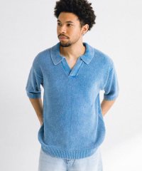 URBAN RESEARCH Sonny Label/インディゴパイルスキッパーポロシャツ/508220407