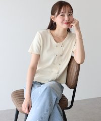 BLUEEAST/ブルーイースト BLUEEAST ハートボタン半袖カーディガン/508220740