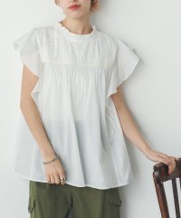 Noia/ノイア Noia キャンブリックボイル ピンタックフリルブラウス/508220845