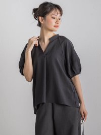 Droite Lautreamont/ドロワット ロートレアモン Droite lautreamont タンブラーブッチャーキーネックブラウス≪手洗い可能≫/508220864