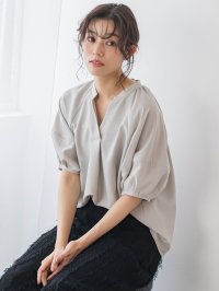 Droite Lautreamont/ドロワット ロートレアモン Droite lautreamont タンブラーブッチャーキーネックブラウス≪手洗い可能≫/508220864
