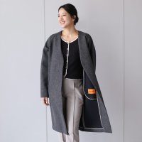 HALEINE/アレンヌ HALEINE [HALEINE] ノーカラーコート 尾州ウール 軽量/508220906