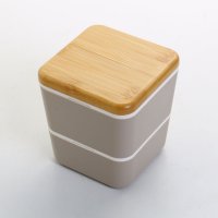 sankyoshokai/サンキョウショウカイ 三京商会 くすみカラー 2段弁当箱 ランチボックス スクエアタイプ 四角 【返品不可商品】/508221059