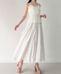 JUNOAH/ジュノア JUNOAH レーストリムコットンティアードキャミワンピース/508221258