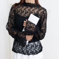 miniministore/ミニミニストア miniministore 花柄刺しゅうレースブラウス長袖レディース/503823031