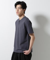 ジャージーサッカーヘンリーネックTシャツ 半袖