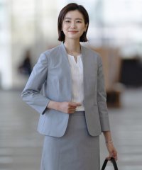 J.PRESS LADIES/【セットアップ対応・洗える・撥水】コットンFITTY ノーカラー ジャケット/508116510