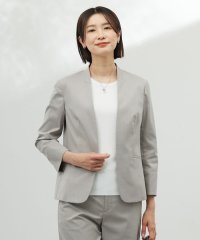 J.PRESS LADIES/【セットアップ対応・洗える・撥水】コットンFITTY ノーカラー ジャケット/508116510