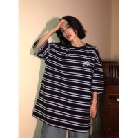 Rename /リネーム Rename ビッグシルエット ボーダーTシャツ/508178183