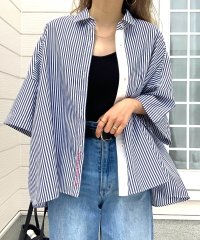 Q/キュー Q フロント刺繍バイカラーシャツ/508221371