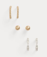 LAUREN RALPH LAUREN/ツートーン リンク & ビーデッド ピアス セット/508221395