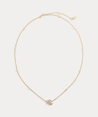 LAUREN RALPH LAUREN/パヴェ ロゴ & フェイクパール ペンダント ネックレス/508221402
