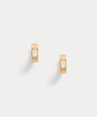LAUREN RALPH LAUREN/ゴールドプレーテッド ストーン リブ フープ ピアス/508221413