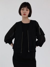 LASUD/ラシュッド LASUD シアースリーブVネックブルゾン/508221943