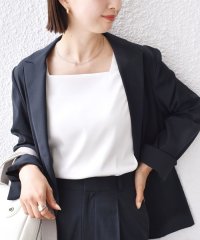 SHIPS WOMEN/2WAY サテン × カットソー スクエア タンクトップ/508222202