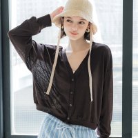 coca/コカ coca シアージョーゼットカーディガン/508222243