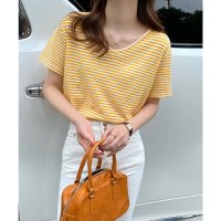 miniministore/ミニミニストア miniministore ボーダー柄Tシャツ Vネックカットソー夏/508222374