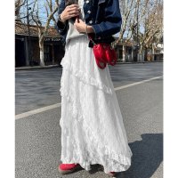 miniministore/ミニミニストア miniministore ティアードロングスカート白レーススカート/508222376