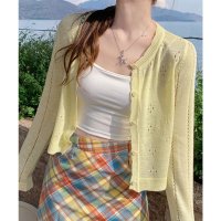 miniministore/ミニミニストア miniministore 透かし編みニットカーディガンクロップド丈/508222387