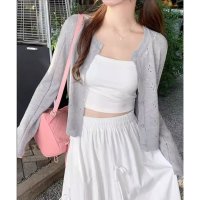 miniministore/ミニミニストア miniministore 透かし編みニットカーディガンクロップド丈/508222387