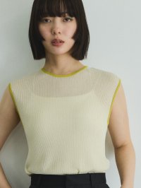VICKY/ビッキー VICKY 麻タッチ配色ニットノースリトップス≪手洗い可能≫/508222512