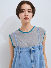 VICKY/ビッキー VICKY 麻タッチ配色ニットノースリトップス≪手洗い可能≫/508222512