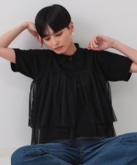 OPAQUE.CLIP/チュールティアードドッキングポロニット【洗濯機洗い可】/508222566