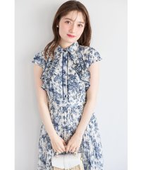 tocco closet/トッコクローゼット tocco closet フリル付きフラワープリントシャツプリーツワンピース/508222618